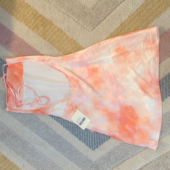 Peach Tie Dye Halter Slip Dress - Picture 4 of 4